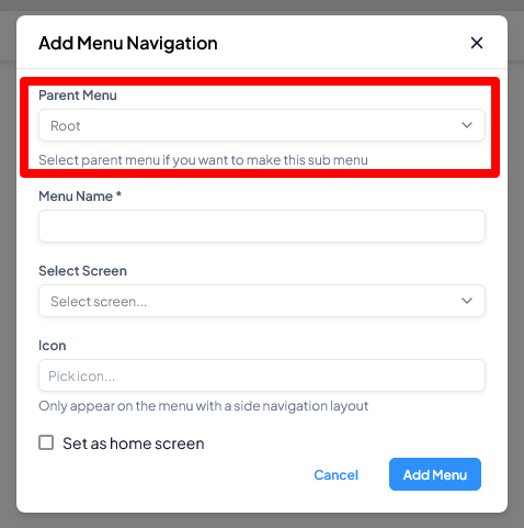 Nesting Navigation via Form