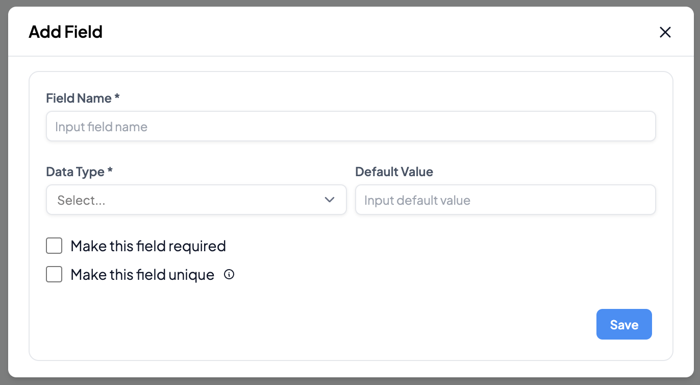 New Field Modal